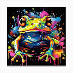 Colorful Frog Splatter Canvas Print