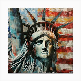 Statue of Liberty NY Usa Oil Painting Illustration 1720004186 2 Canvas Print