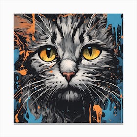 Splatter Cat Canvas Print