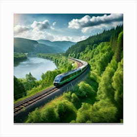 Travel Sky Train Scenery Forest Summer Landscape View Freight Bay Sunlight Green Beautif (11) Canvas Print