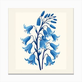 Title: "Sapphire Blooms: A Chic and Stylized Bluebell Floral Print"  Description: Introducing 'Sapphire Blooms', an exquisite piece of art that celebrates the timeless beauty of bluebells in a stylized and chic presentation. This digital illustration captures the delicate sway of bluebell flowers in a vibrant shade of sapphire, set against a crisp, clean background for maximum visual impact. Perfect for botanical art lovers and those with an eye for modern elegance, this artwork adds a refreshing burst of color and a touch of springtime charm to any space. The graceful lines and fluidity of the bluebells make it a versatile piece that complements both contemporary and traditional interiors. Whether you're accentuating a minimalist bedroom, refreshing a home office, or gifting a flower enthusiast, 'Sapphire Blooms' is sure to enhance the ambiance with its soothing colors and sophisticated design. Let this enchanting floral print transform your wall into a showcase of ser Canvas Print