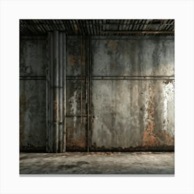 A Seasoned Concrete Wall Enduring The Test Of Time Under The Weight Of Distressed Textures Reveals 2 1 Canvas Print