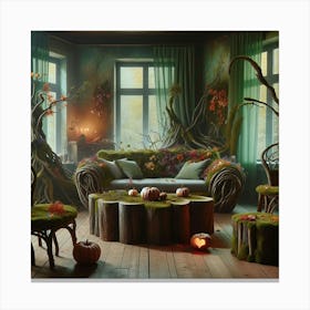 Spooky Living Room Canvas Print