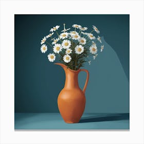 Daisy Flowers Vase Living Room (1) Canvas Print