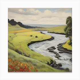 River Runs Through The Valley Canvas Print