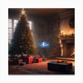 Christmas In The Living Room 24 Canvas Print