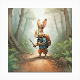 Rabbit In The Woods 14 Canvas Print