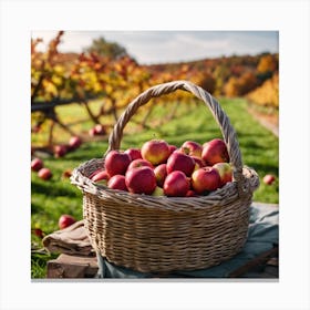 Basket Of Apples Canvas Print