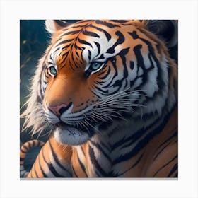 Tiger With A Majestic Look Canvas Print