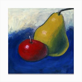 Fruits On Blue Canvas Print