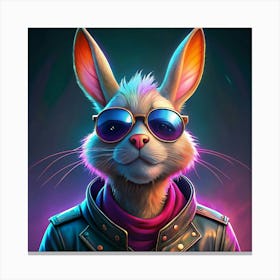 Cool Rabbit With Sunglasses Canvas Print