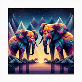 The Silent Sentinels of the Serengeti Elephants Canvas Print