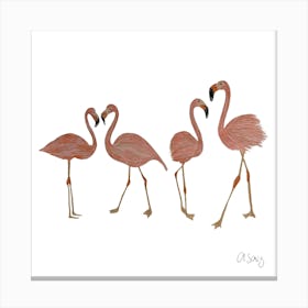 Flamingos. 1 Canvas Print