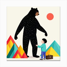 Boy And A Bear 6 Canvas Print