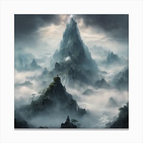 Mountain In The Clouds Canvas Print