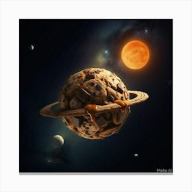 Saturn In Space Canvas Print