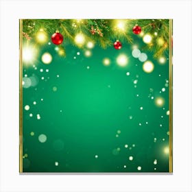 A Festive Greeting Card Photo Design Featuring A Sparkling Gold Framed Tree Branch Captured In Vivi (2) Canvas Print