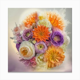  Dreamlike And Kaleidoscopic Cinematic Photograph Of Flower Arrangement Canvas Print