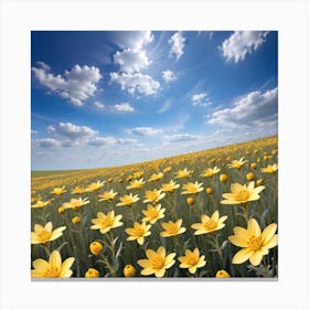 Field Of Yellow Flowers 13 Canvas Print