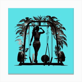 Silhouette Of A Woman At The Gym Canvas Print