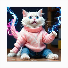 Lightning Cat 2 Canvas Print