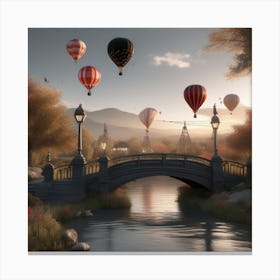 Hot Air Balloons Landscape 25 Canvas Print