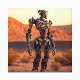 Robot In The Desert 4 Canvas Print