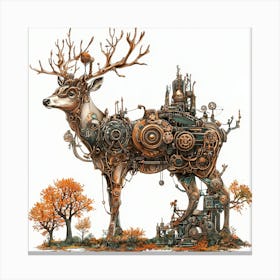 Steampunk Deer 1 Canvas Print