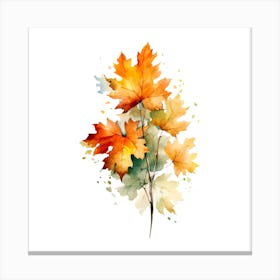 Autumn Leaves Watercolor Painting Canvas Print