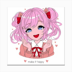 Made It Happy Anime Girl Canvas Print