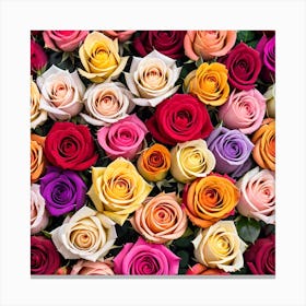 Background Of Roses Canvas Print