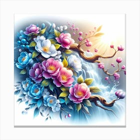 Peony Flower Painting Canvas Print