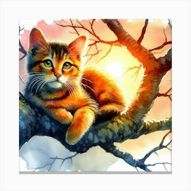 Cat In The Tree Canvas Print