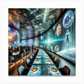 Ethereal Nexus Holographic Walls Canvas Print