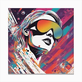 New Poster For Ray Ban Speed, In The Style Of Psychedelic Figuration, Eiko Ojala, Ian Davenport, Sci (9) Canvas Print