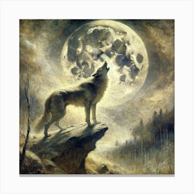 Howling Wolf Art Print Canvas Print