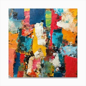 Large Color Abstract Collage (4) Canvas Print