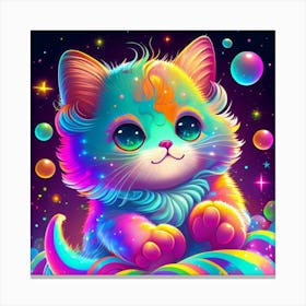Rainbow Kitten Canvas Print