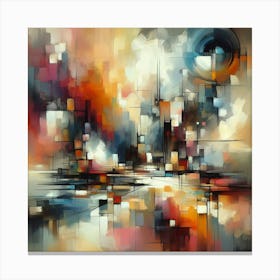 Abstract City Painting Canvas Print