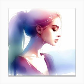 Girl With Long Hair Canvas Print