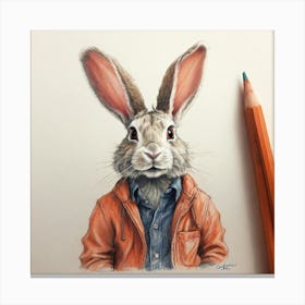 Rabbit In A Jacket 2 Canvas Print