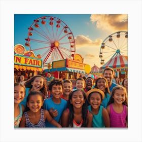 Leonardo Phoenix 10 A Vibrant And Lively Fairground Scene At S 2 Canvas Print