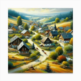 Village In The Countryside 2 Canvas Print