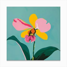 Monkey Orchid 2 Square Flower Illustration Canvas Print