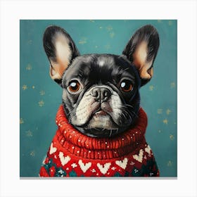 Christmas Frenchie 6 Canvas Print