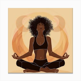 African Woman Meditating Canvas Print