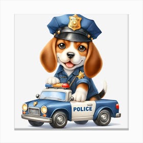 Beagle Police Officer Canvas Print