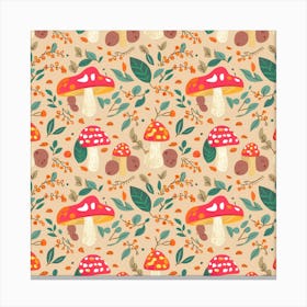 Mushroom Pattern Canvas Print