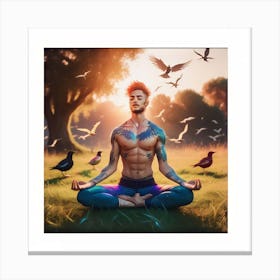 Meditating Man Canvas Print