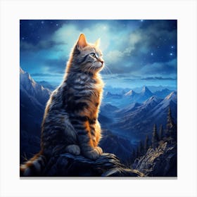 Cat In The Night Sky Canvas Print